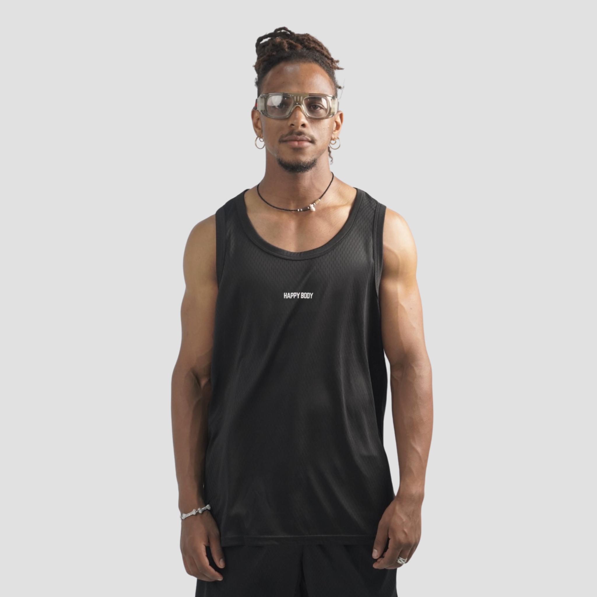 MESH TANK TOP BLACK