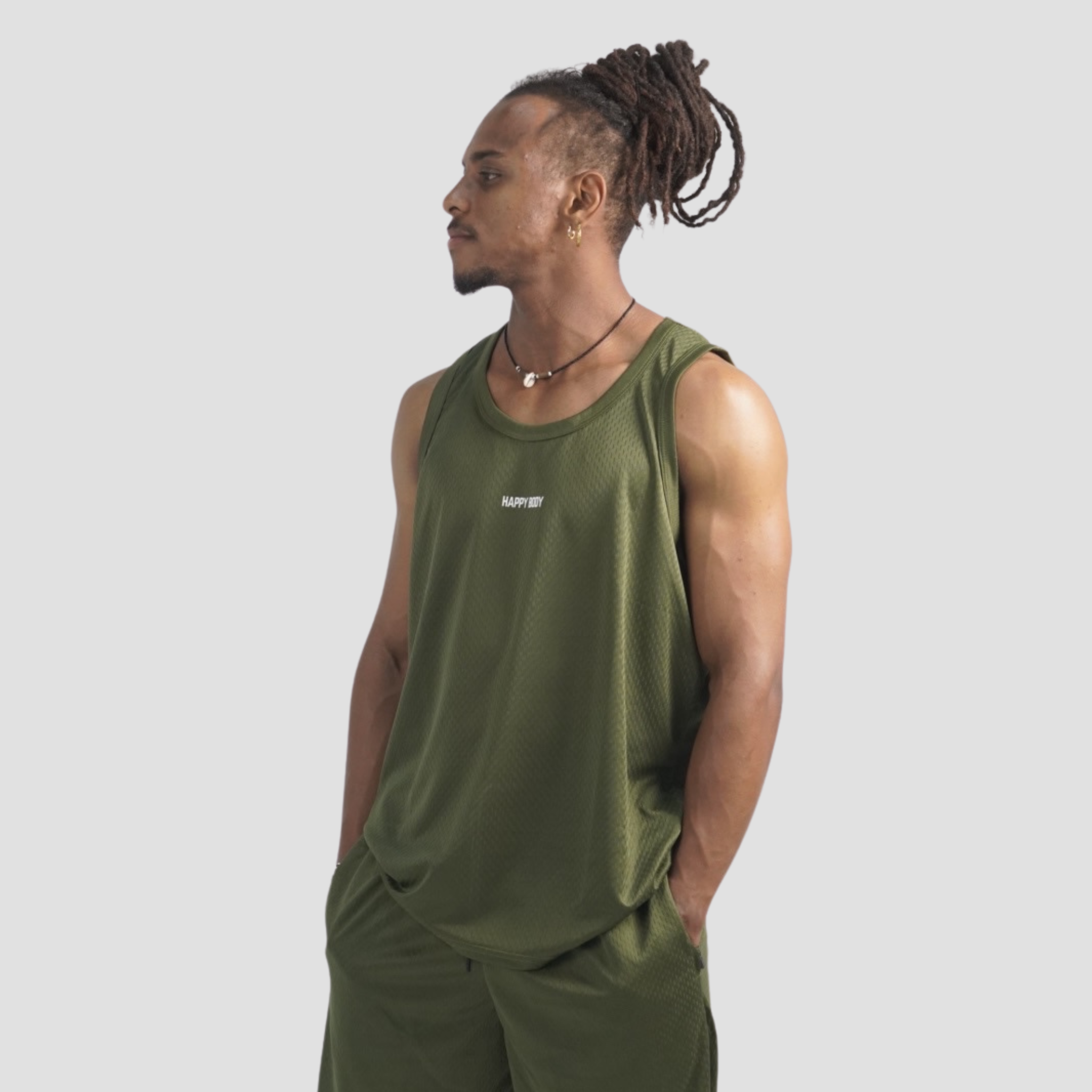 MESH TANK TOP GREEN ARMY