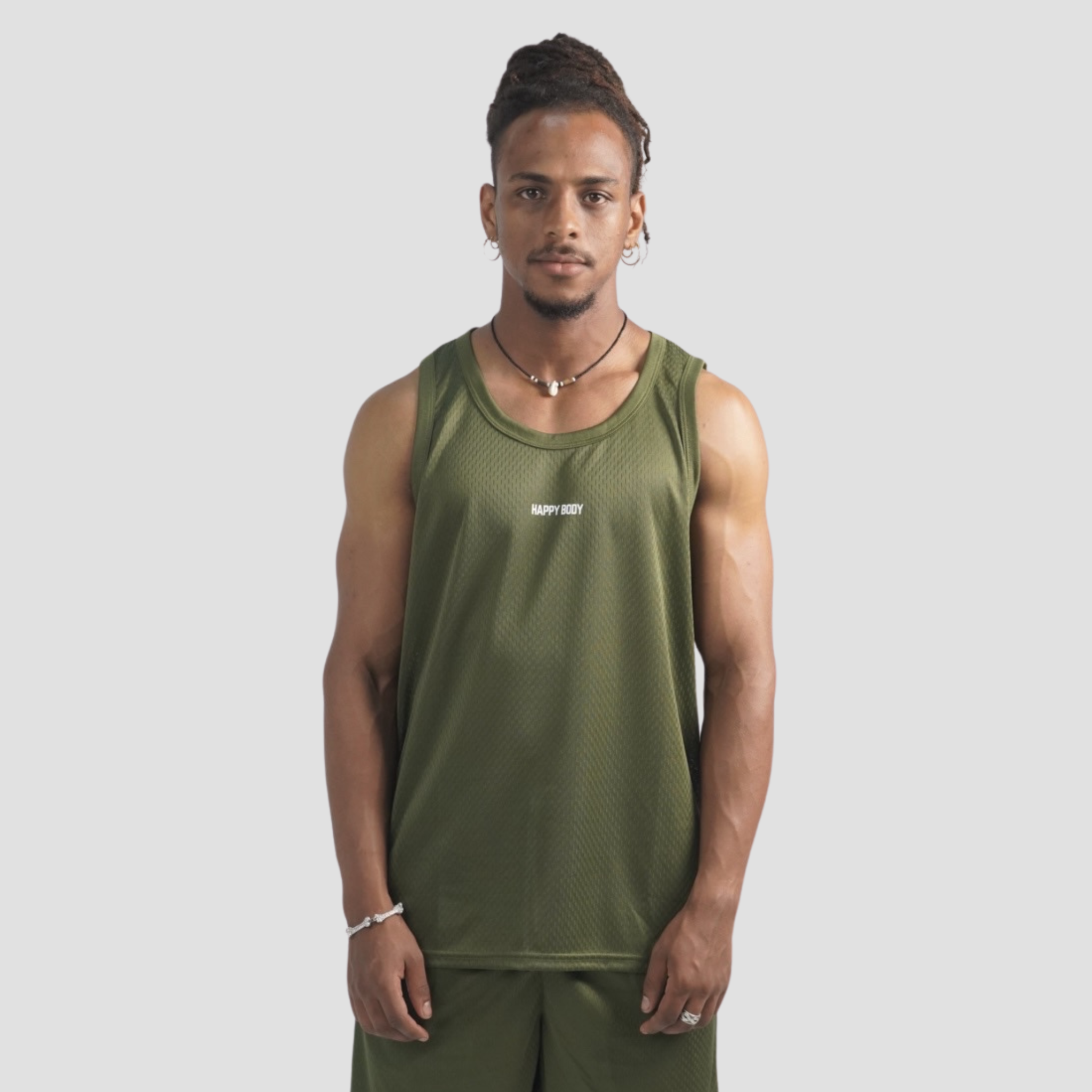 MESH TANK TOP GREEN ARMY